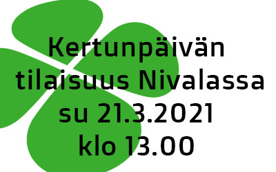 Kertunpäivän tilaisuus Nivalassa 21.3.2021 klo. 13.00